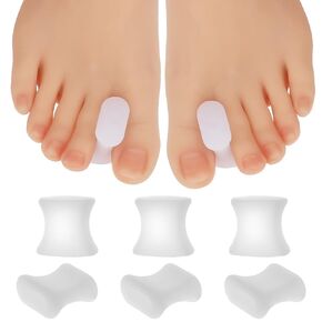 12Pcs Gel Toe Separators Bunion Corrector Soft Toe Spacers Overlapping Toes Pads Gel Orthotics for Men Women Sports Activities Calluses Crooked Toes Hammertoe Straighten Pain Relief