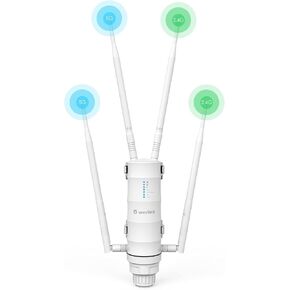 WAVLINK AC1200 Repeater, High Power Outdoor Weatherproof WiFi Range Extender/Wireless Access Point/mesh Agent with Passive POE, Dual Band 4x7dBi for Working from Home