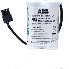 3HAC044075-001/01 7.2V SMB Battery for ABB Robot CPU SMB Battery 3HAC044075001 Battery (1 Pack 3HAC044075-001/01 Battery)