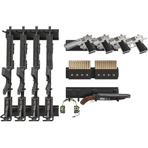 Gun-Rack,[Newest] Gun Rack for Wall,Heavy Duty Steel Gun Rack Wall Mount,Adjustable DIY Indoor Gun Racks,Space-Saving Vertical Storage with Shotgun Rifle Rack