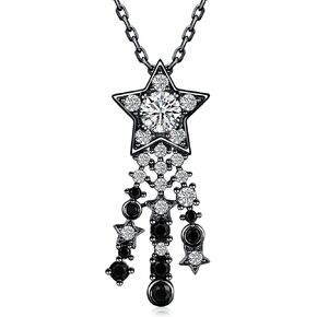 PAPAON Sterling Silver Star Necklace for Women with Star Cubic Zirconia, Hypoallergenic Jewelry for Women, Ideal for Daily Wear and Gifting- Pentagram Jewelry, Elegant Silver Necklaces