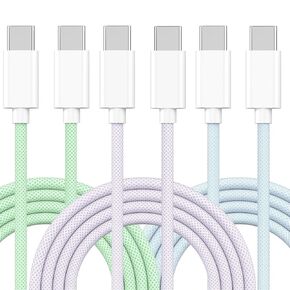 【Apple MFi Certified】 iPhone 16 Pro USB C Fast Charging Cable,60W 6ft USB C to USB C Fast Charging Cable Type C Charging Cord for iPhone 16/16Pro,15 Pro Max/15 Plus iPad Pro Air 6/5/4,Mini 3Pack