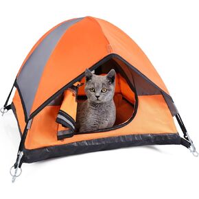 Cat Camping Tent, Cat Tent Bed, Pet Tent for Indoor Cat and Small Dog, Mini Tent (Blue, 21 x 21 x 14 Inches)