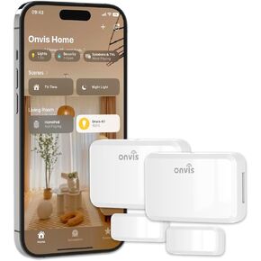 مستشعر اتصال نافذة الباب HomeKit مزود بخيط، مستشعر اتصال لاسلكي صغير منخفض الطاقة لنظام الإنذار وأتمتة المنزل الذكي، iOS فقط (2 حزمة)
