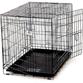 Pet Lodge® Wire Dog Crate | Small Pet Carrier | Easy to Clean | Multi-Functional Pet Crate | Double Door Crate | Great for Pets Up to 50lbs | Medium