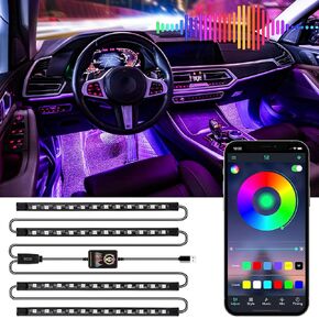 Livtee Underglow LED Lights for Car, Car Underglow Kit, RGB LED Strip Lights with App Control of Music Mode and DIY Mode, Under Glow Kit for Car, Car LED Lights for Cars, Vans, SUVs, and Trucks
