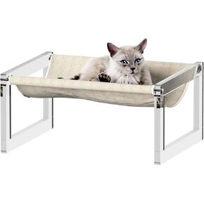 Sumerflos Acrylic Elevated Cat Bed - 21 X 16.5 Cat Hammock Bed, Large & Breathable for Kitty, Puppy, Rabbit, Bunny and Small Animal Sturdy