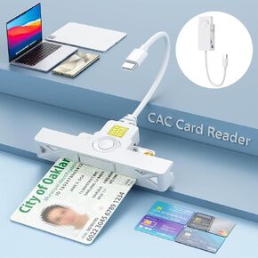 USB C CAC Smart Card Reader,DOD Military Type-C Common Access id Credit Card/ID/IC Bank/Health/Government/PIV CAC Chip Card with Windows, Mac OS for Android Phones, MacBook Pro，iPad,Tablet-Mini & Fold