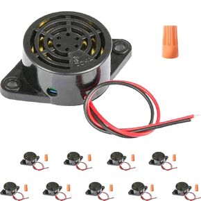 10Pcs Electronic Buzzer DC 3-24V Piezo Buzzer Alarm with Wire Leads High Decibels Active Sounder Continuous Sound Beep with Spring Screw Connector