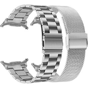 مجموعات أحزمة TRUMiRR لساعة Galaxy Watch Ultra 47 مم، سوار ساعة صلب من الفولاذ المقاوم للصدأ بنقرة واحدة + حزام شبكي بدون فجوة لساعة Samsung Galaxy Watch 47 مم (2024) in Kuwait