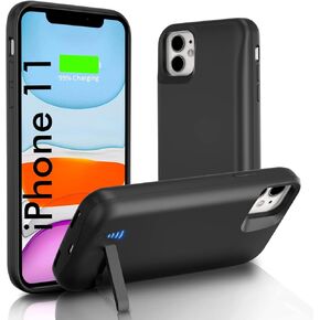 Battery Case for iPhone 11, 8500mAh Portable Extended Charging Case with Kickstand Rechargeable Charger Case Compatible with iPhone 11(6.1 inch) - Black