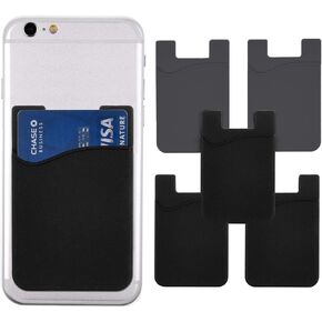 Diamond Shield rrx-32 Stick-On Wallet, ID/Credit Card Holder for Phones, Retail Package, Strong 3M Adhesive, Fits Most Phones (Including iPhone SE/6s/6/5, Samsung Galaxy S6/S5) - Non-Slip Silicone