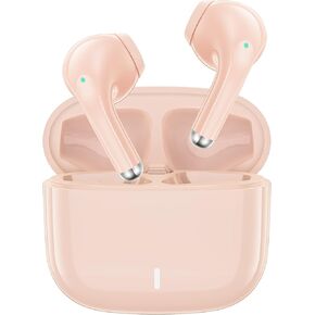 Bluetooth Headphone Small Ear Bud for Women Girls Workout Sports Gym Earphones 5.3 Wireless Earbud with Mic for Apple iPhone 15 16 Pro Max 16e 14 Plus 13 Google Pixel Samsung Galaxy S25 S24 White
