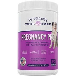 Dr Orchards Pregnancy Pro Premium Dog Supplement for Pregnancy, Prenatal + Postnatal, Lactation and Newborn Health Support, 90 Ct