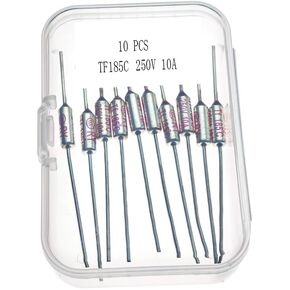 TF185C, TF185 Fuse, RY 185C, 250V 10A TF185C, TF185C Fuse, 185C 10A 250V, Metal Thermal Temperature Fuse RY185 185 ℃ suitable for Power Pressure Cooker XL PPC771 (10 pcs)