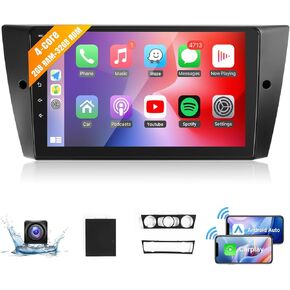 Car Radio for BMW 3 Series 328i 335i 325i (E90 E91 E92 E93) 2005-2011 Wireless Carplay Android Auto - Leadfan 9-in IPS Touch Screen for BMW 328i Stereo with WiFi GPS Navi/BT/SWC + Rear Camera + CanBus