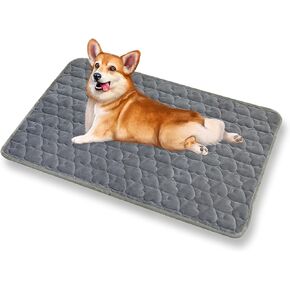 Dog Mat Dog Warm Bed 35"x27" Love Heart Shaped Crate Mat Fluffy Soft Washable Pet Pad Blanket for Indoor Bed Couch Sofa Floors Cat and Dog Sleeping Mattress (Gray)