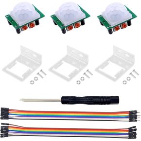 3pcs HC-SR501 Pir Motion IR Sensor Body Module Infrared with 3pcs Transparent Bracket Case Holder for Toys Lamps Electronic Equipment