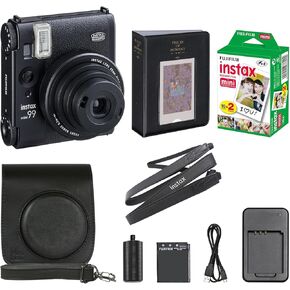 Fujifilm Instax Mini 99 Instant Camera with Carrying Case + Fuji Instax Film Value Pack (20 Sheets) Accessories Bundle (Black)