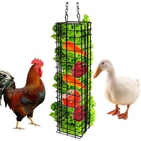 Hanging Chicken Feeder, Metal Chick Vegetable Treat Toys, Chicken Coop Accessories, Feeding Toy for Chicken Chick Poultry Hens Duck Rabbits