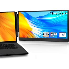14''Laptop Screen Extender, 1080P FHD IPS Laptop Monitor Extender Dual Screen, Portable Monitor for Laptop 13-17", Plug&Play, Compatible with Mac/Android/Windows