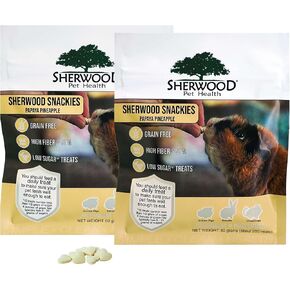 Sherwood Pet Health 2 Pack of Papaya, Pineapple Flavored Treats for Rabbits, Guinea Pigs and Chinchillas. Low Sugar and Grain Free