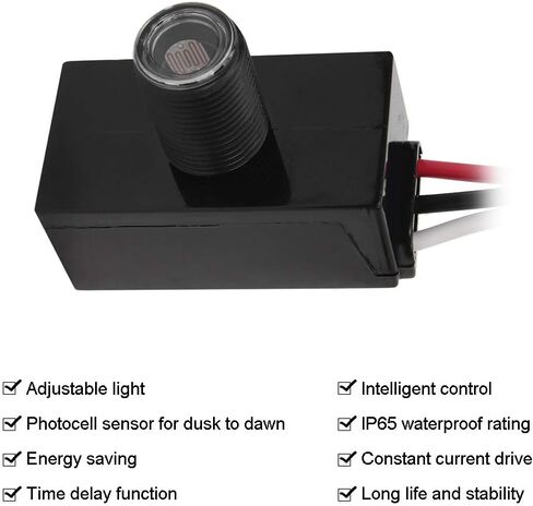 4 Pack Outdoor Photocell Light Sensor,Dusk to Dawn Photo Control Sensor,Auto on Off Hard-Wired Lamp Post Eye Photo Cell Sensor,Photoelectric Switch Sensor for Lighting Fixtures in Saudi Arabia