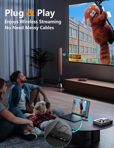 FHG Wireless HDMI Transmitter and Receiver 4K, Plug & Play Portable 2.4G/5G 165FT Wireless HDMI Extender Kit for Streaming Video and Audio to Monitor from Laptop/PC/TV Box/Projector in Saudi Arabia