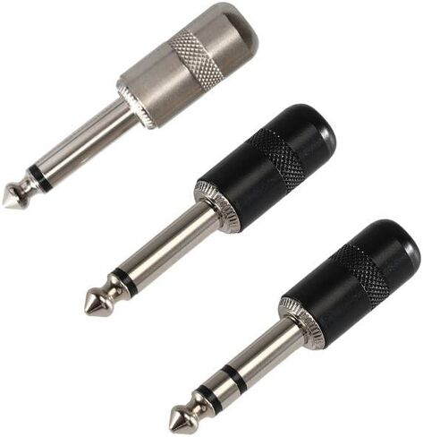 ALL4PRO Short Barrel 1/4 Inch 6.35mm Black Nickel Mono Stereo Male Audio Plug Connector Low Profile for Speaker Microphone Guitar Patch Cable - 10 Pack (X065B) in Saudi Arabia