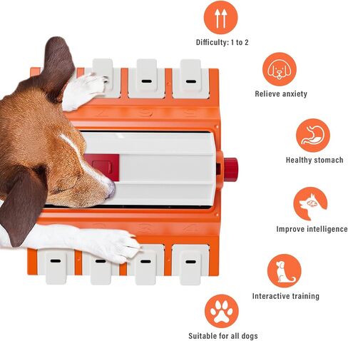 ألعاب تغذية ألغاز طعام الكلاب ذات سعة كبيرة بمستويين، وحدة تغذية بطيئة للكلاب الصغيرة والمتوسطة الكبيرة، ألعاب تفاعلية للكلاب لتدريب الذكاء والإثراء العقلي ومساعدة الحيوانات الأليفة على الهضم in Kuwait