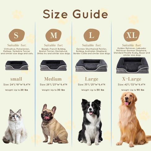 سرير للكلاب من FluffyDream مقاس 60.96 سم للكلاب الصغيرة، سرير للكلاب من الإسفنج الذكي، سرير على شكل أريكة للكلاب مصنوع من الإسفنج على شكل قفص بيض مع غطاء قابل للغسل وقابل للإزالة، رمادي in Kuwait