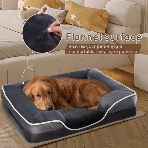 سرير للكلاب من FluffyDream مقاس 60.96 سم للكلاب الصغيرة، سرير للكلاب من الإسفنج الذكي، سرير على شكل أريكة للكلاب مصنوع من الإسفنج على شكل قفص بيض مع غطاء قابل للغسل وقابل للإزالة، رمادي in Kuwait