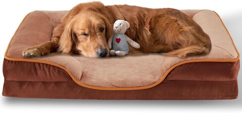 FluffyDream 24'' Orthopedic Dog Bed for Small Dog, Memory Foam Dog Bed, Egg-Crate Foam Dog Couch Bed with Washable Removable Cover, Grey in Saudi Arabia