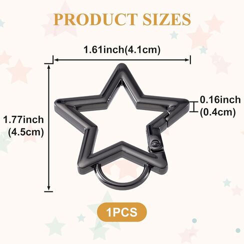 Star Carabiner, Zinc Alloy Heavy Duty Star Shaped Keychain Clip, Carabiner Clip for Camping, Hiking, Fishing in Kuwait