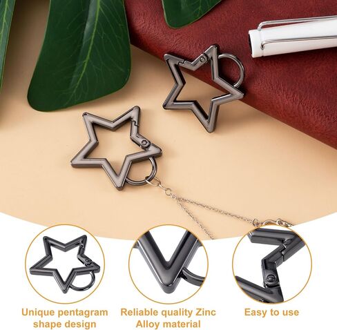 Star Carabiner, Zinc Alloy Heavy Duty Star Shaped Keychain Clip, Carabiner Clip for Camping, Hiking, Fishing in Kuwait