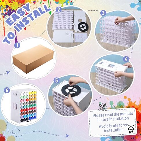 Hicarer 2 Pcs 72 Holes Craft Paint Storage Rack Spinning Paint Organizer Tower Vertical Paint Rack Stand Compatible with Apple Barrel Compatible with Folkart, 2oz Craft Paints Art Supplies in Kuwait