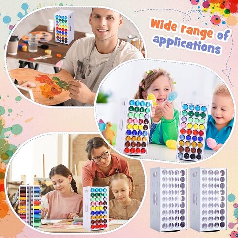 Hicarer 2 Pcs 72 Holes Craft Paint Storage Rack Spinning Paint Organizer Tower Vertical Paint Rack Stand Compatible with Apple Barrel Compatible with Folkart, 2oz Craft Paints Art Supplies in Kuwait