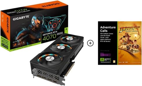 Gigabyte GeForce RTX 4070 SUPER EAGLE OC Graphics Card - 2535MHz Core, 12GB GDDR6X 21000MHz 192-bit Memory, PCI-E 4.0, 3X DP 1.4, 1x HDMI 2.1a, NVIDIA DLSS 3.5, GV-N407SEAGLE OC-12GD in Saudi Arabia