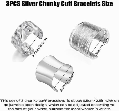 3PCS Gold Chunky Cuff Bracelets for Women Irregular Minimalist Statement Bangle Bracelets Set Open Wide Bangle Arm Cuff Upper Arm Punk Jewelry in Kuwait