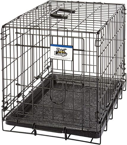 Pet Lodge® Wire Dog Crate | Small Pet Carrier | Easy to Clean | Multi-Functional Pet Crate | Double Door Crate | Great for Pets Up to 50lbs | Medium in Kuwait
