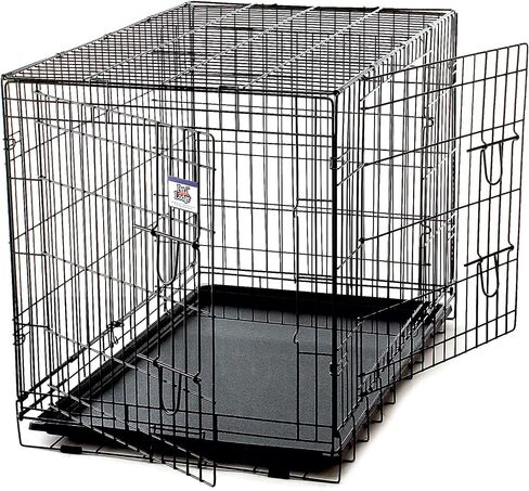 Pet Lodge® Wire Dog Crate | Small Pet Carrier | Easy to Clean | Multi-Functional Pet Crate | Double Door Crate | Great for Pets Up to 50lbs | Medium in Kuwait
