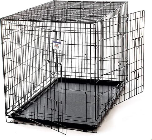 Pet Lodge® Wire Dog Crate | Small Pet Carrier | Easy to Clean | Multi-Functional Pet Crate | Double Door Crate | Great for Pets Up to 50lbs | Medium in Kuwait