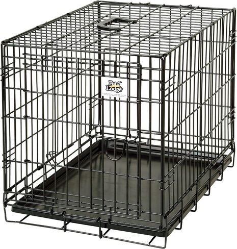 Pet Lodge® Wire Dog Crate | Small Pet Carrier | Easy to Clean | Multi-Functional Pet Crate | Double Door Crate | Great for Pets Up to 50lbs | Medium in Kuwait