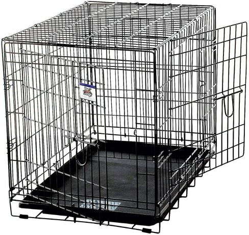 Pet Lodge® Wire Dog Crate | Small Pet Carrier | Easy to Clean | Multi-Functional Pet Crate | Double Door Crate | Great for Pets Up to 50lbs | Medium in Kuwait