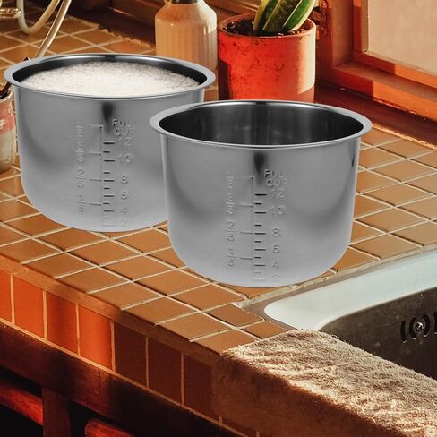 ABOOFAN Rice Cooker Liners, 5L Stainless Steel Inner Cooking Pots Rice Cooker Insert Replace Liner Pot Replacement Rice Container for Electric Cooker Accessories in Kuwait