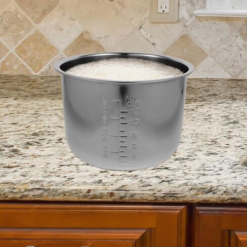 ABOOFAN Rice Cooker Liners, 5L Stainless Steel Inner Cooking Pots Rice Cooker Insert Replace Liner Pot Replacement Rice Container for Electric Cooker Accessories in Kuwait