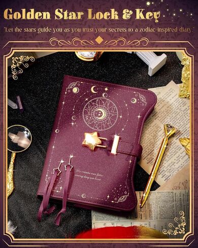 Diary with Lock and Keys for Girls and Women, Lock Diary for Gift Ideas with Gift Box and Pen and Bookmark, Journal for Women with 360 Kraft Pages, B6 Refillable Notebook with Lock for Writing (Deep Royal Purple) in Kuwait