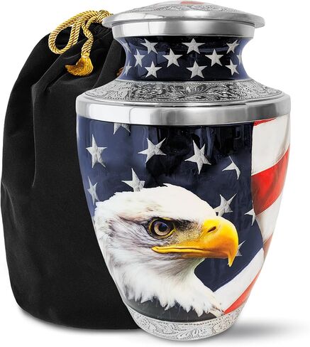 Heart Shaped Keepsake Cremation Urns for Human Ashes - American Flag Small Keepsake Urn for Men Women Children Pets - Burial Urns in Saudi Arabia