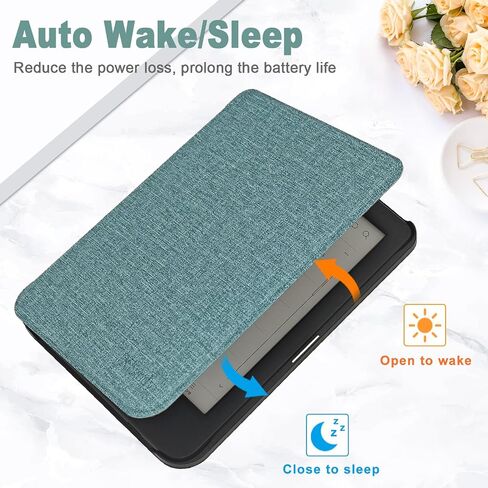Case for Kobo Clara BW/Kobo Clara Colour/Kobo Clara 2E – Slim Lightweight Premium PU Leather 6 Inch Cover with Auto Sleep/Wake, Agave Green in Saudi Arabia