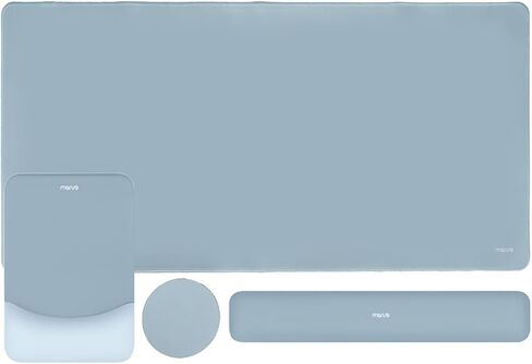 MOSISO Keyboard Mouse Pad Set, Large Gaming Mouse Pad&Keyboard Wrist Rest | Rectangular Mousepad with Wrist Rest&Coaster, Ergonomic Non-Slip&Easy Typing Pad with Curved Silicone Lining, Antique Green in Saudi Arabia